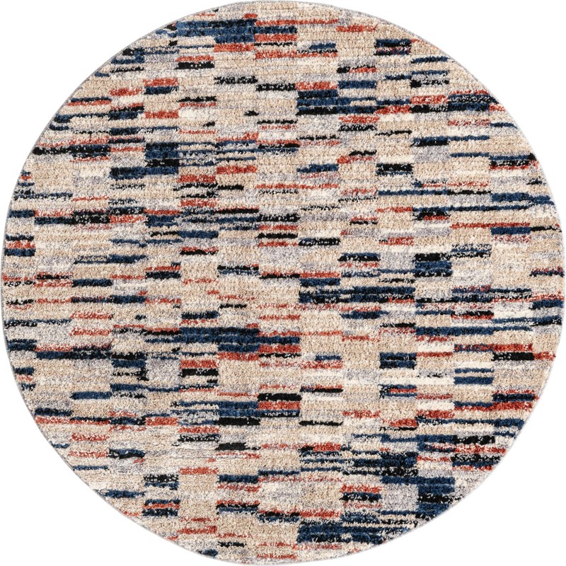 5' x 5' Keystone · Abstract rug, multi
