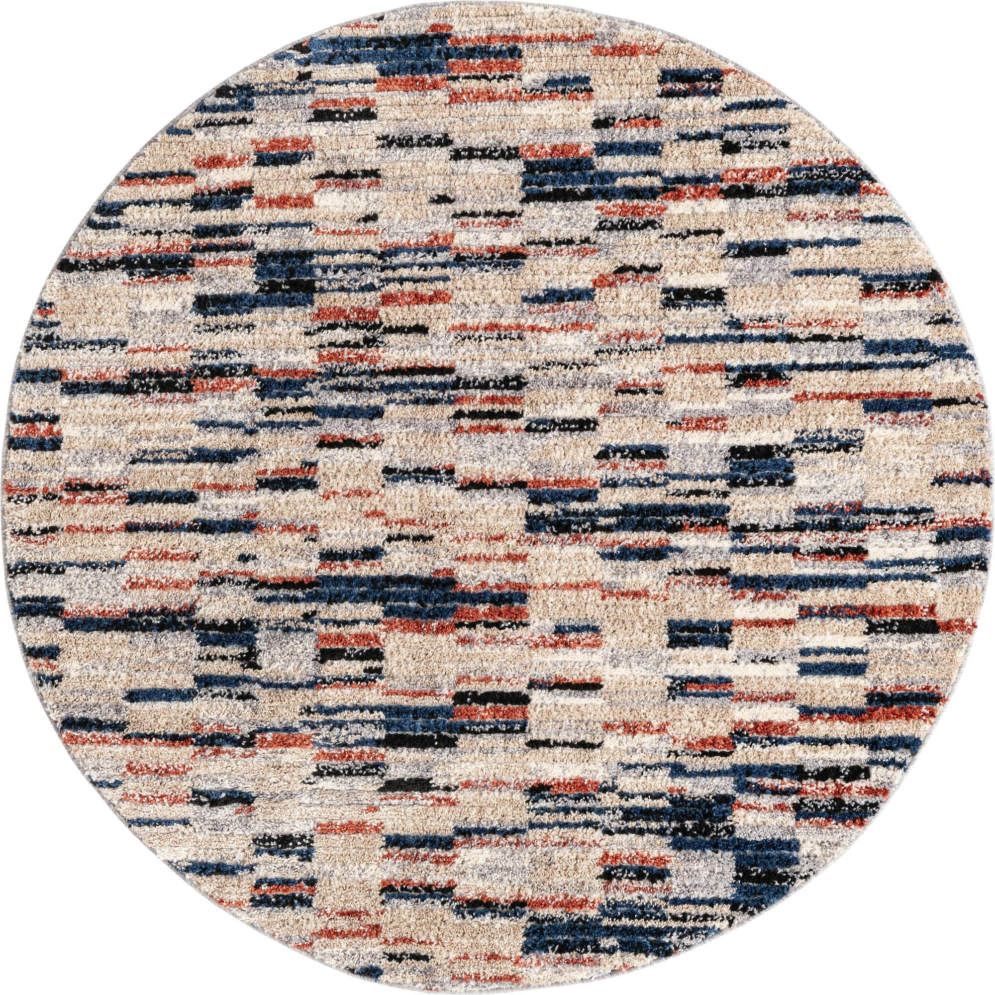 5' x 5' Keystone · Abstract rug, multi