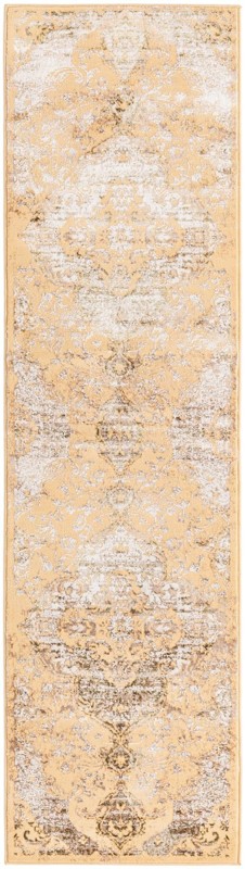 2' x 8' Hilton · Border rug, yellow
