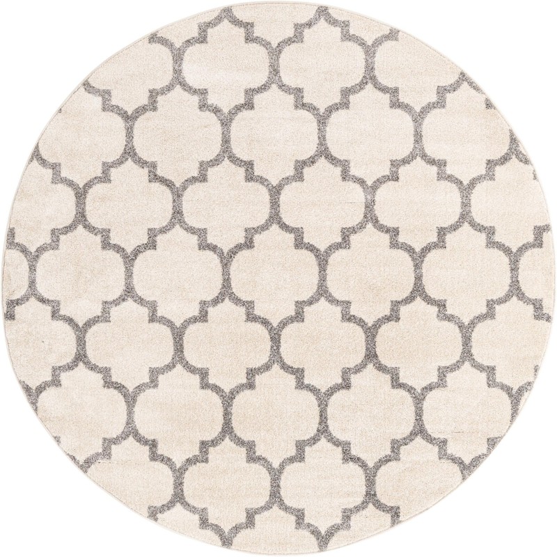 6' x 6' Arkwright · Trellis rug, beige and gray