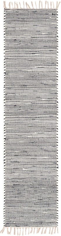 2' 7 x 10' Milbank · Striped Chindi Rug, navy and ivory