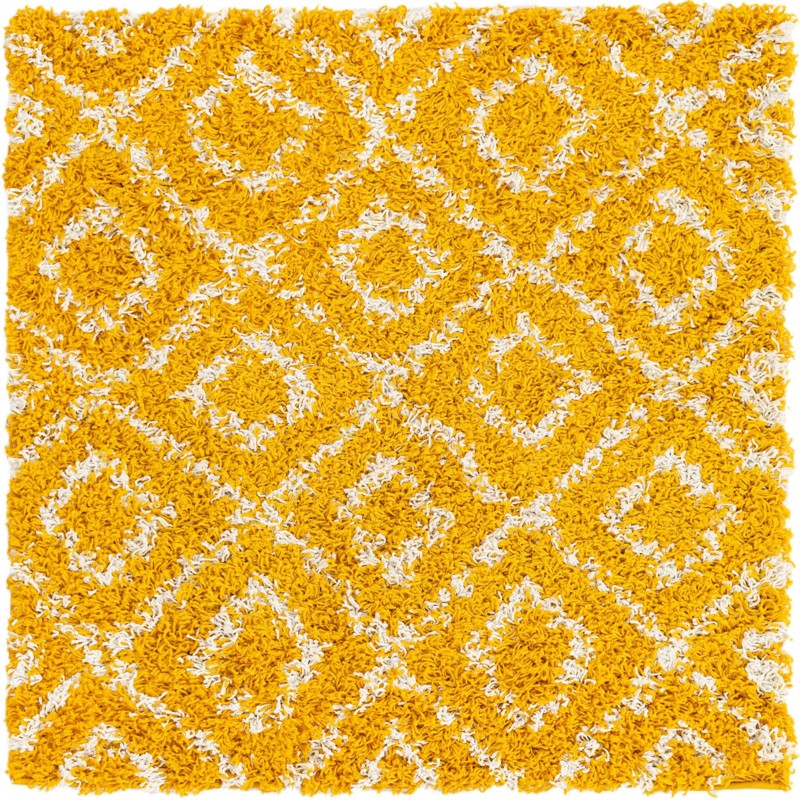 3' 3 x 3' 3 Brock · Diamond Shag Rug, yellow