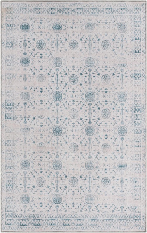 3' 6 x 5' 6 Garrison · Border Washable Rug, ivory