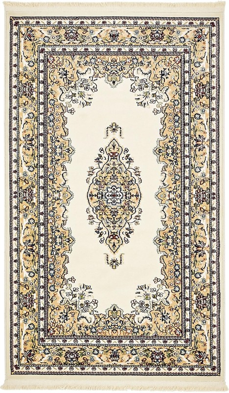 3' x 5' 3 Galveston · Medallion rug, cream and tan