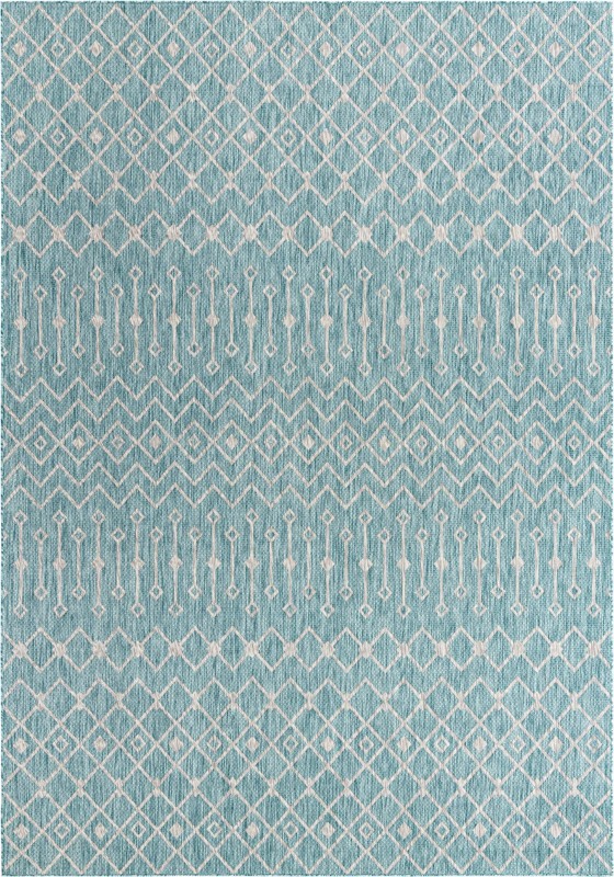 10' x 14' Kearney · Diamond Outdoor Rug, aqua
