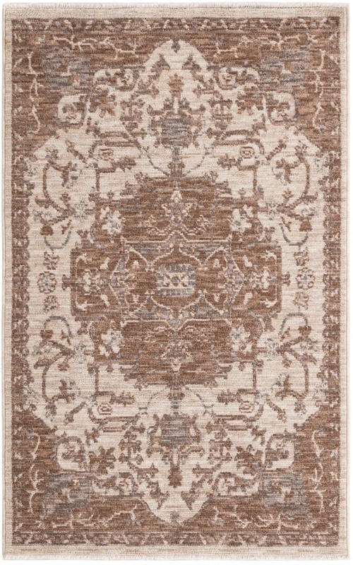 4' x 6' 3 Colter · Border rug, beige and ivory