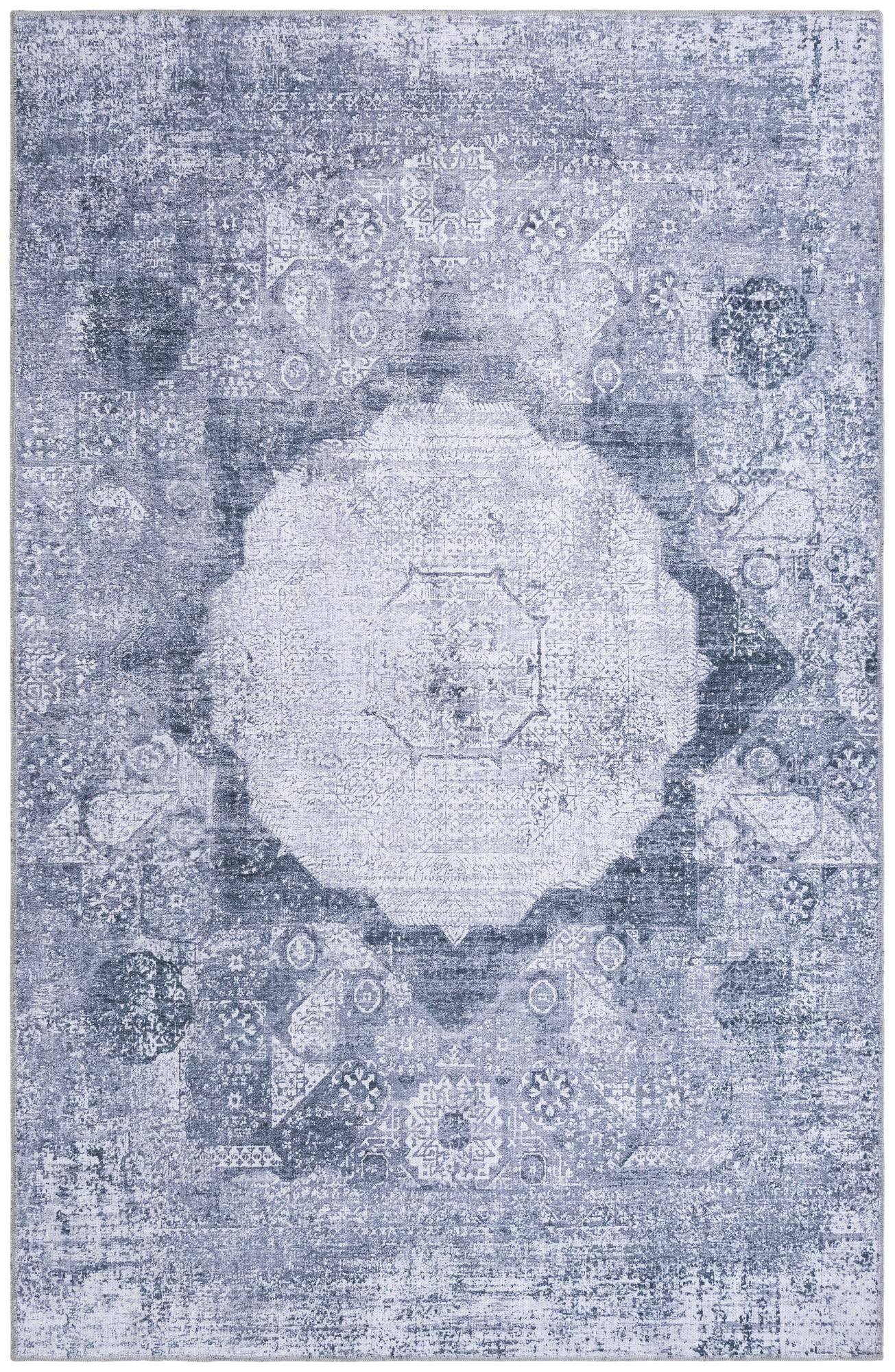 5' 3 x 8' Fallowfield · Medallion Washable Rug, gray ivory