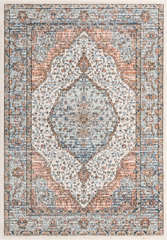 5' 3 x 8' Gideon · Border rug, ivory
