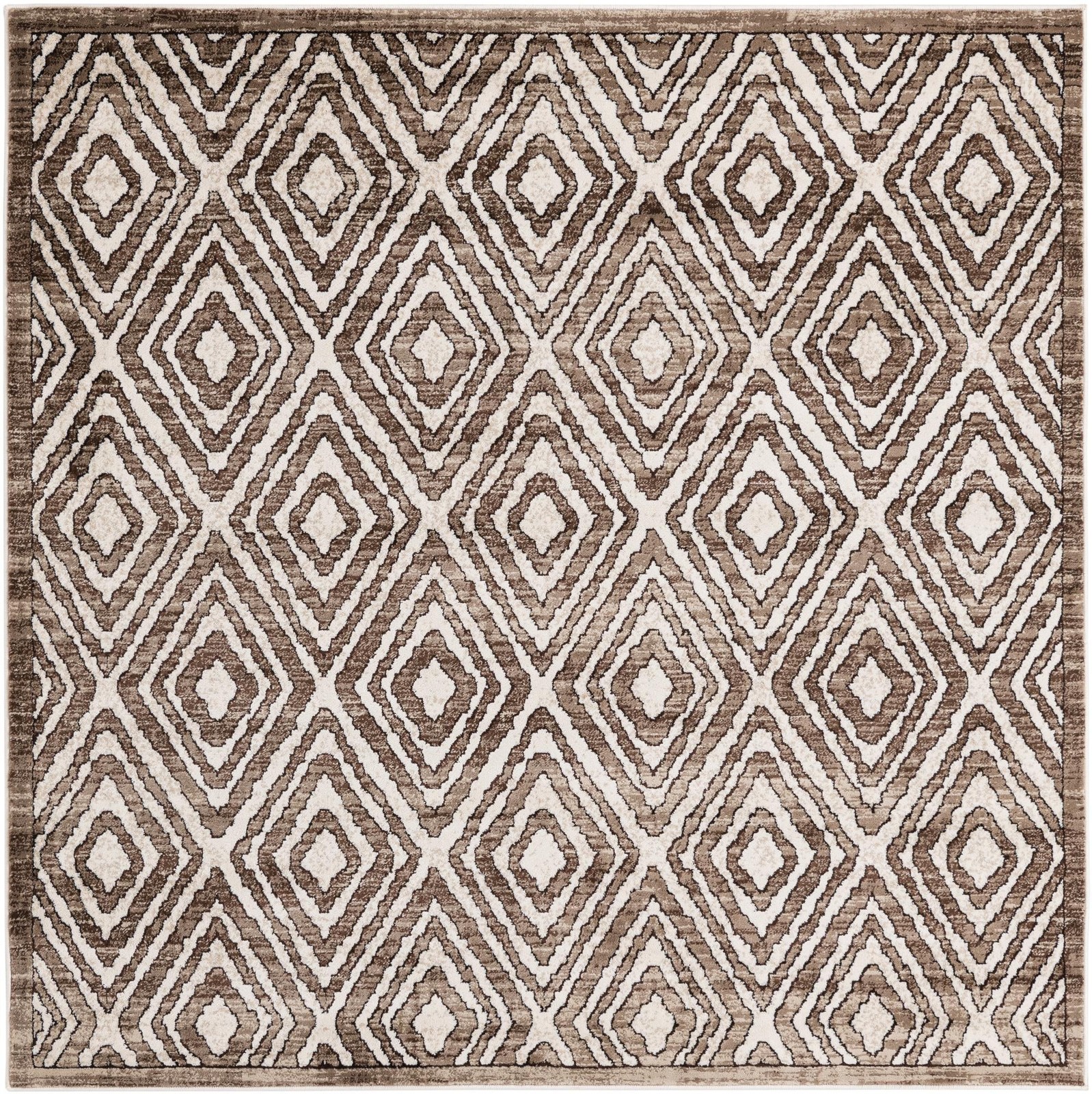 6' x 6' Brattleboro · Diamond rug, chocolate brown