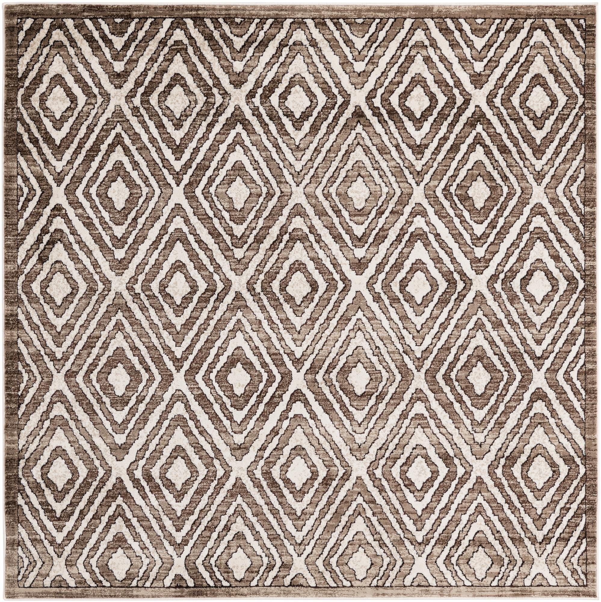 6' x 6' Brattleboro · Diamond rug, chocolate brown