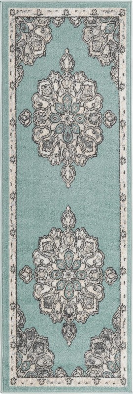 Nettle · Border rug, aqua