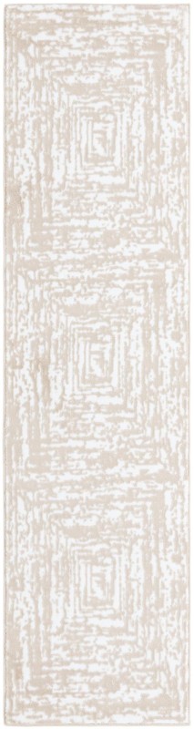 2' x 8' Wrenfield · Abstract bordered rug, bone and beige