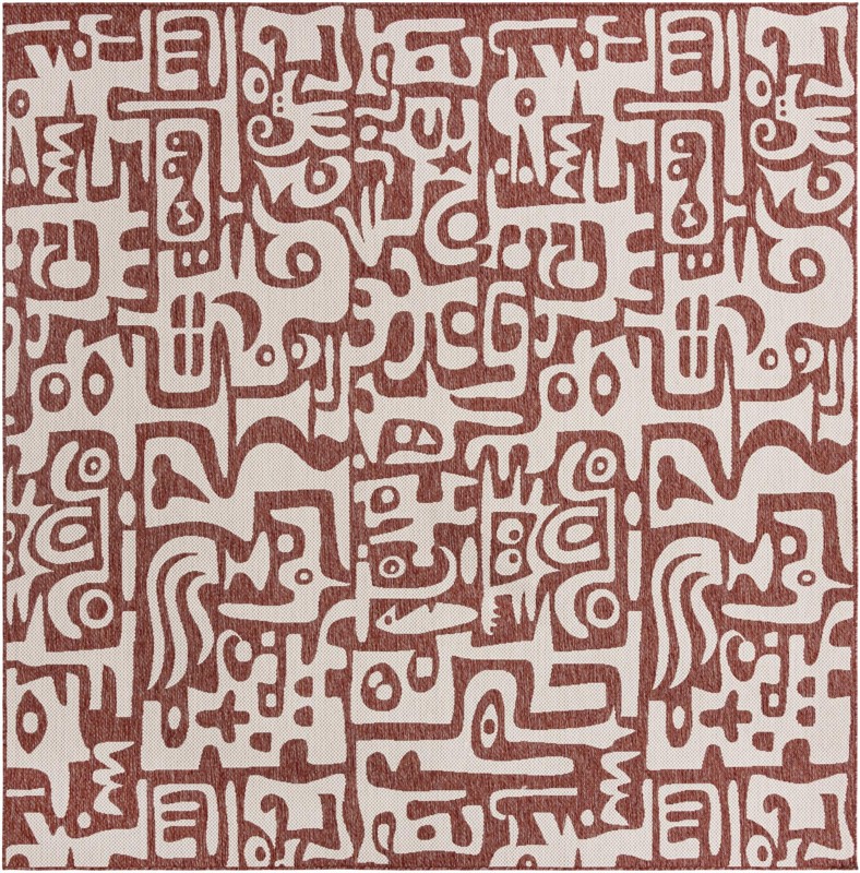 Hungerford · Abstract Outdoor Rug, rust red