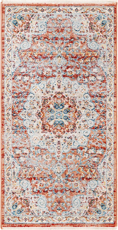 2' x 4' Stanford · Border rug, red