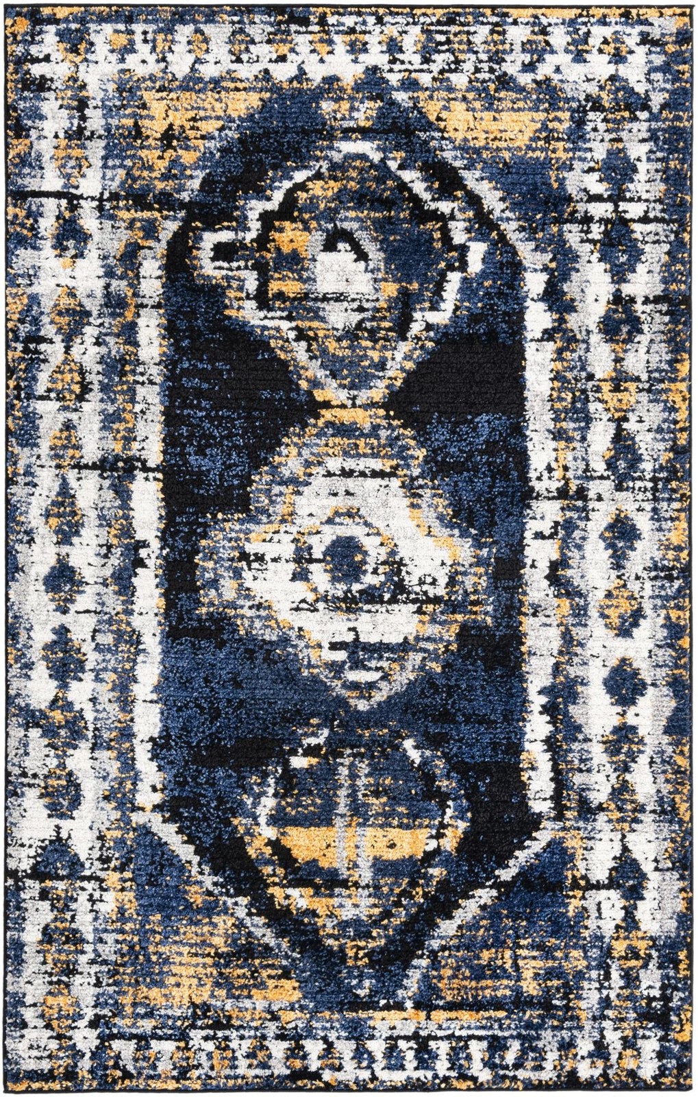 5' 3 x 8' Corbin · Border rug, blue