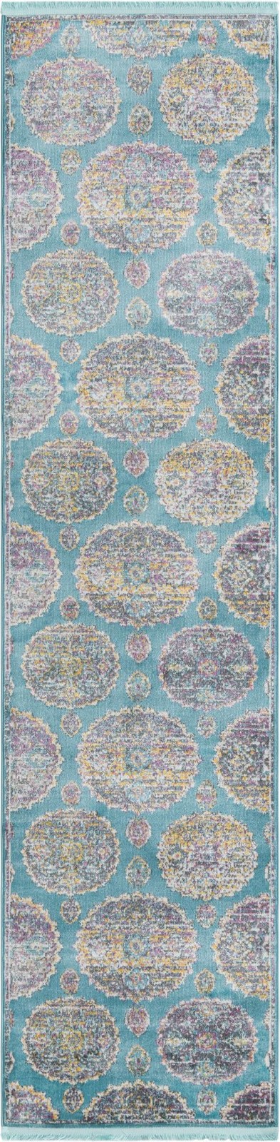 2' 7 x 10' Mather · Medallion rug, blue