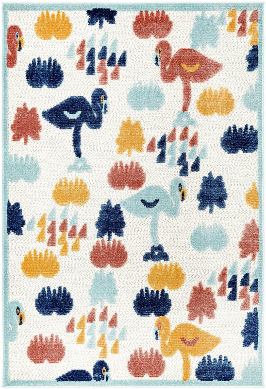 4' x 6' Blevins · Border Outdoor Rug, white