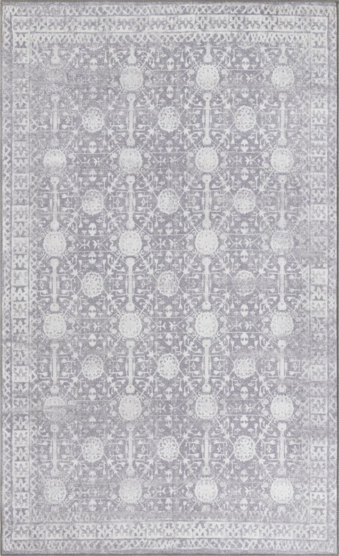 5' x 8' Garrison · Border Washable Rug, gray