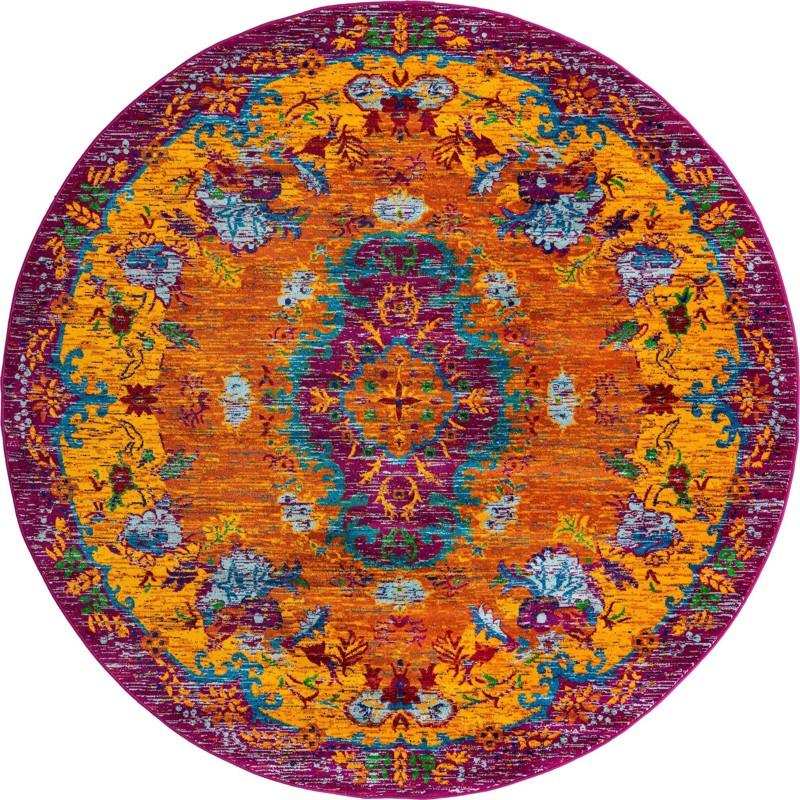 Preston · Medallion rug, orange