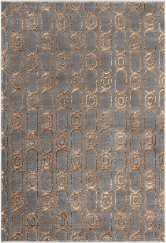 5' 3 x 7' Renwick · Geometric rug, gray and gold