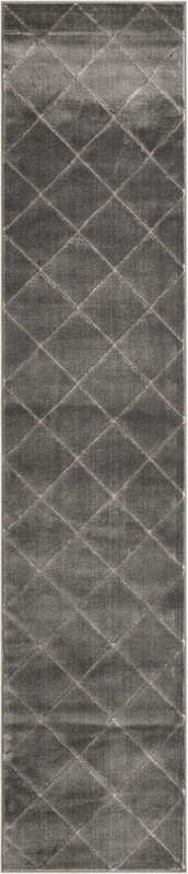 2' 7 x 12' Gilchrist · Diamond rug, gray and silver