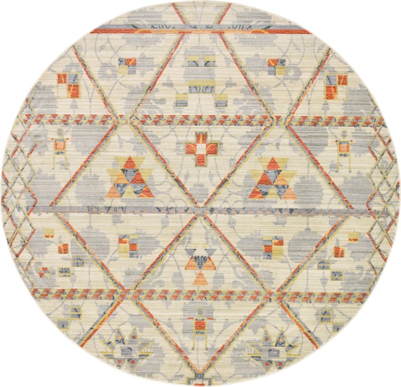 6' x 6' Vickers · Southwestern geometric rug, beige and orange