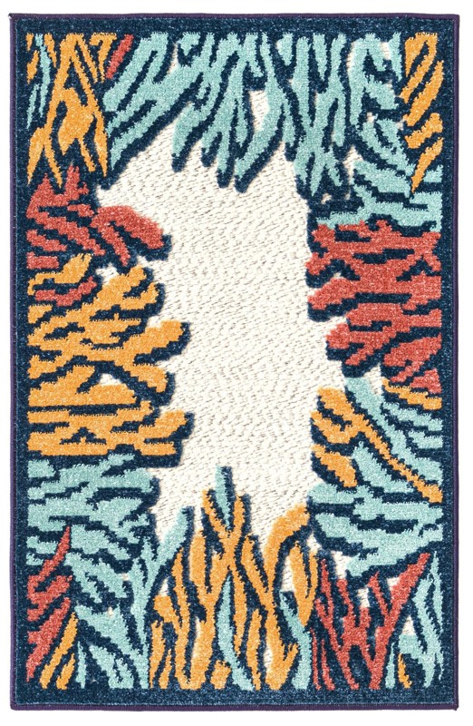 2' x 3' Ely · Border Outdoor Rug, multi