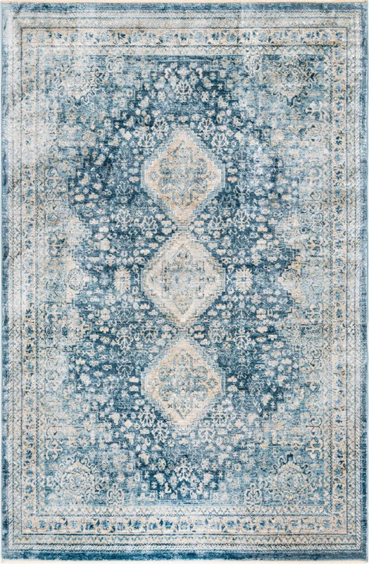 5' 3 x 8' Greenbriar · Border rug, navy