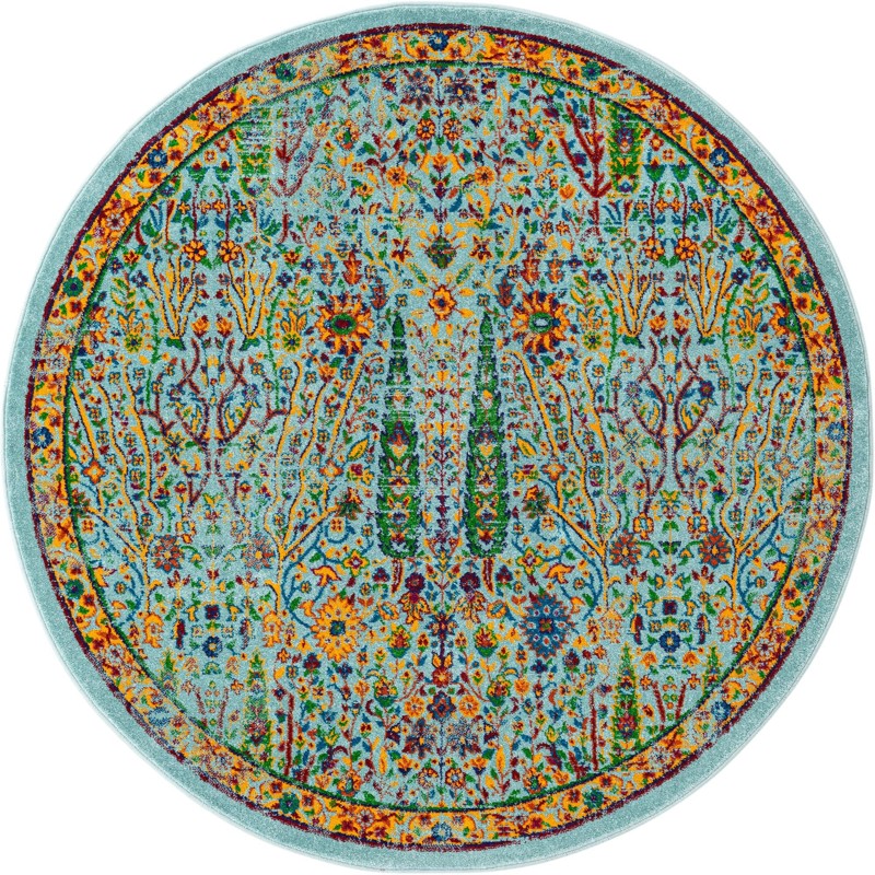 Somers · Border rug, aqua