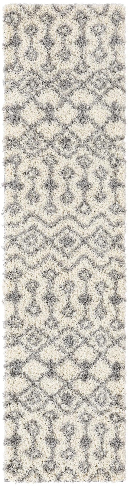 2' x 8' Bayley · Trellis Shag Rug, ivory
