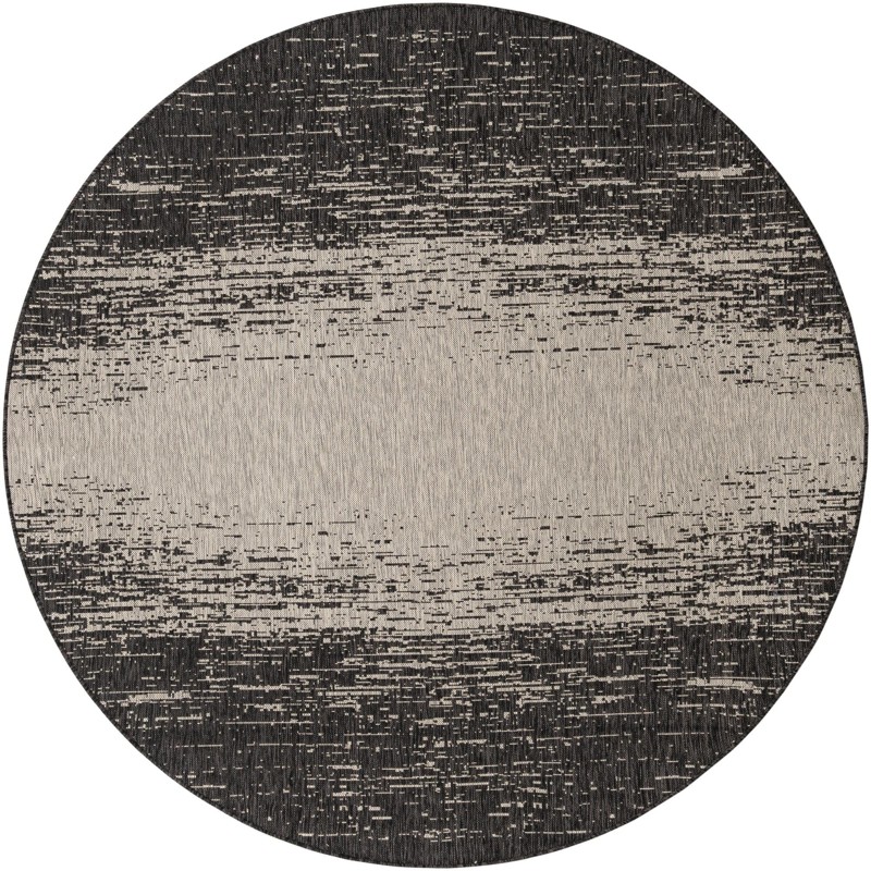 7' 10 x 7' 10 Buell · Abstract gradient Outdoor Rug, charcoal and gray