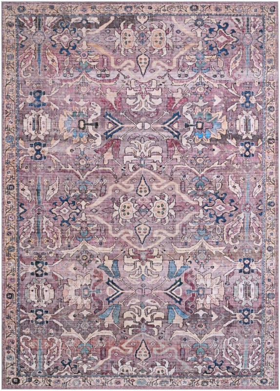 7' 10 x 11' Gaskell · Traditional floral rug, pink and blue