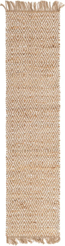 Holland · Geometric diamond Braided Jute Rug, natural and ivory