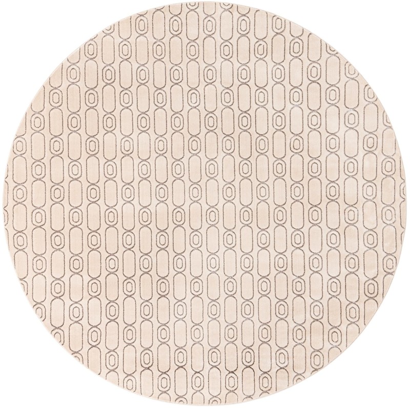 10' x 10' Renwick · Geometric rug, white and silver