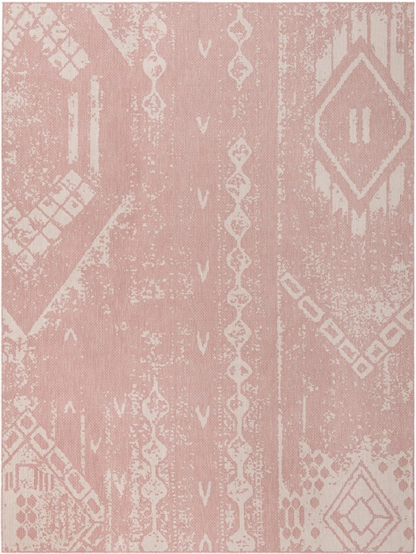 9' x 12' Wildman · Geometric Outdoor Rug, pink