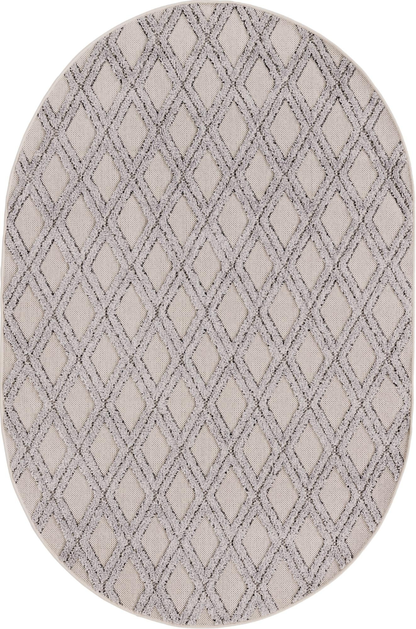 4' x 6' Goshen · Diamond rug, sandy beige and gray