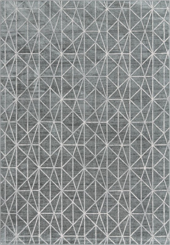 9' 10 x 14' Gilman · Geometric rug, gray and ivory