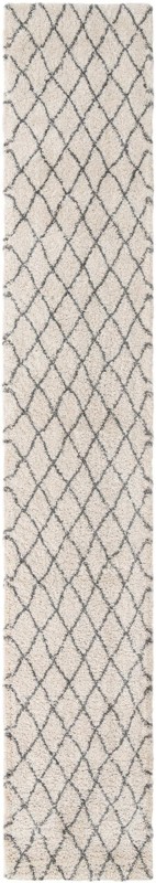 3' 3 x 19' 8 Jameson · Diamond lattice Shag Rug, ivory and gray
