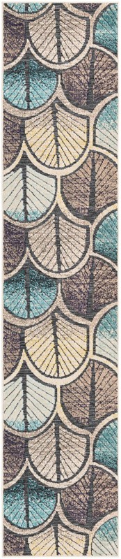 2' 7 x 12' Brice · Floral / botanical Outdoor Rug, gray blue ivory