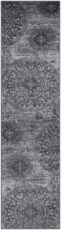 2' 7 x 10' Blakemore · Distressed medallion rug, slate and grey