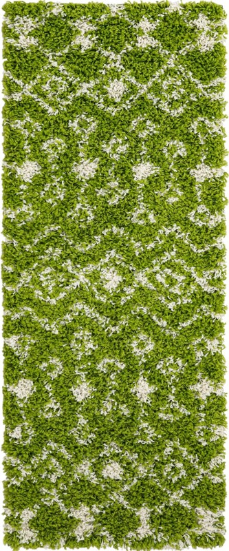 2' x 5' Bayley · Diamond Shag Rug, green