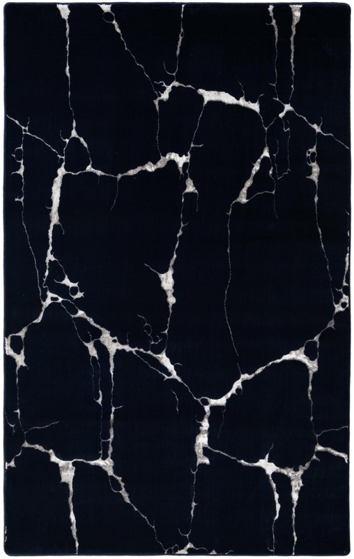5' 3 x 8' Ravenhill · Abstract rug, navy blue and silver