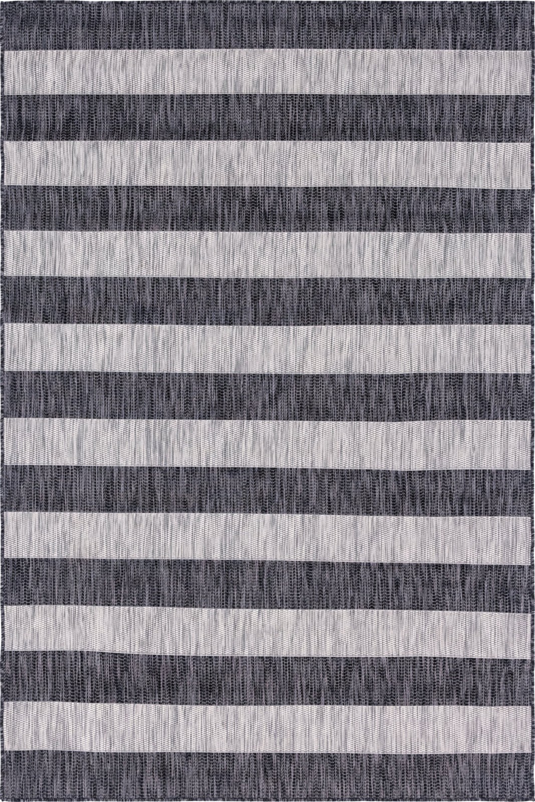 6' x 9' Dahlia · Striped Outdoor Rug, charcoal