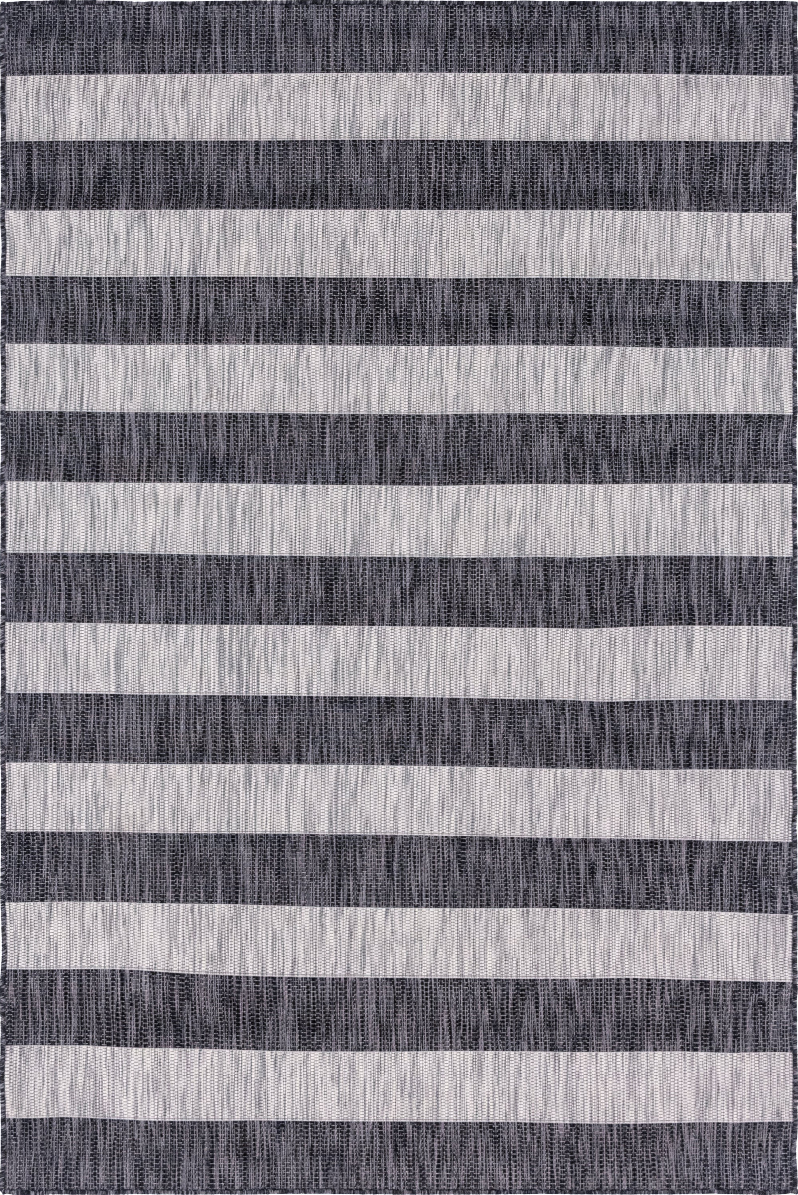 6' x 9' Dahlia · Striped Outdoor Rug, charcoal