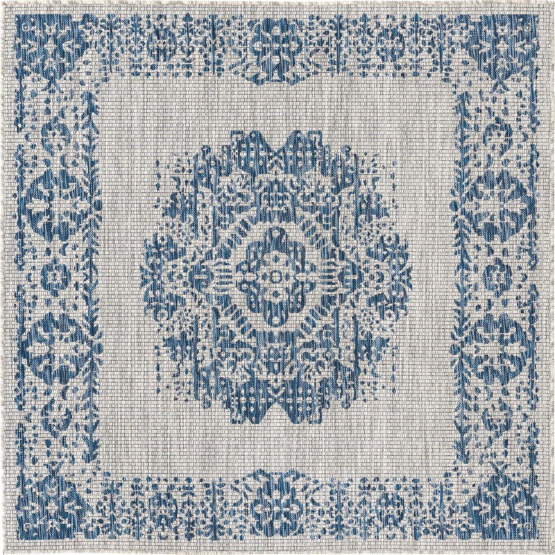 Hayden · Border Outdoor Rug, blue