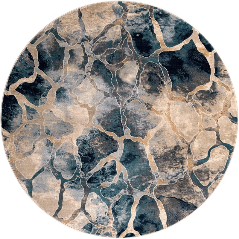 Linden · Abstract rug, navy and beige