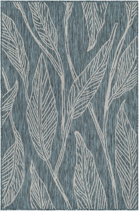Milton · Floral / botanical Outdoor Rug, teal