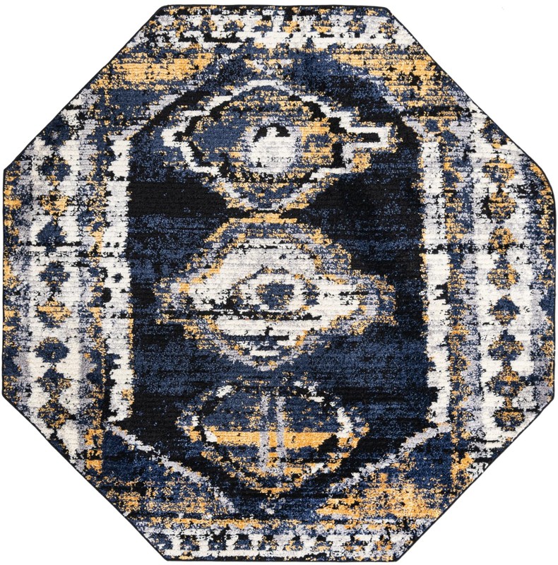 Corbin · Medallion rug, blue