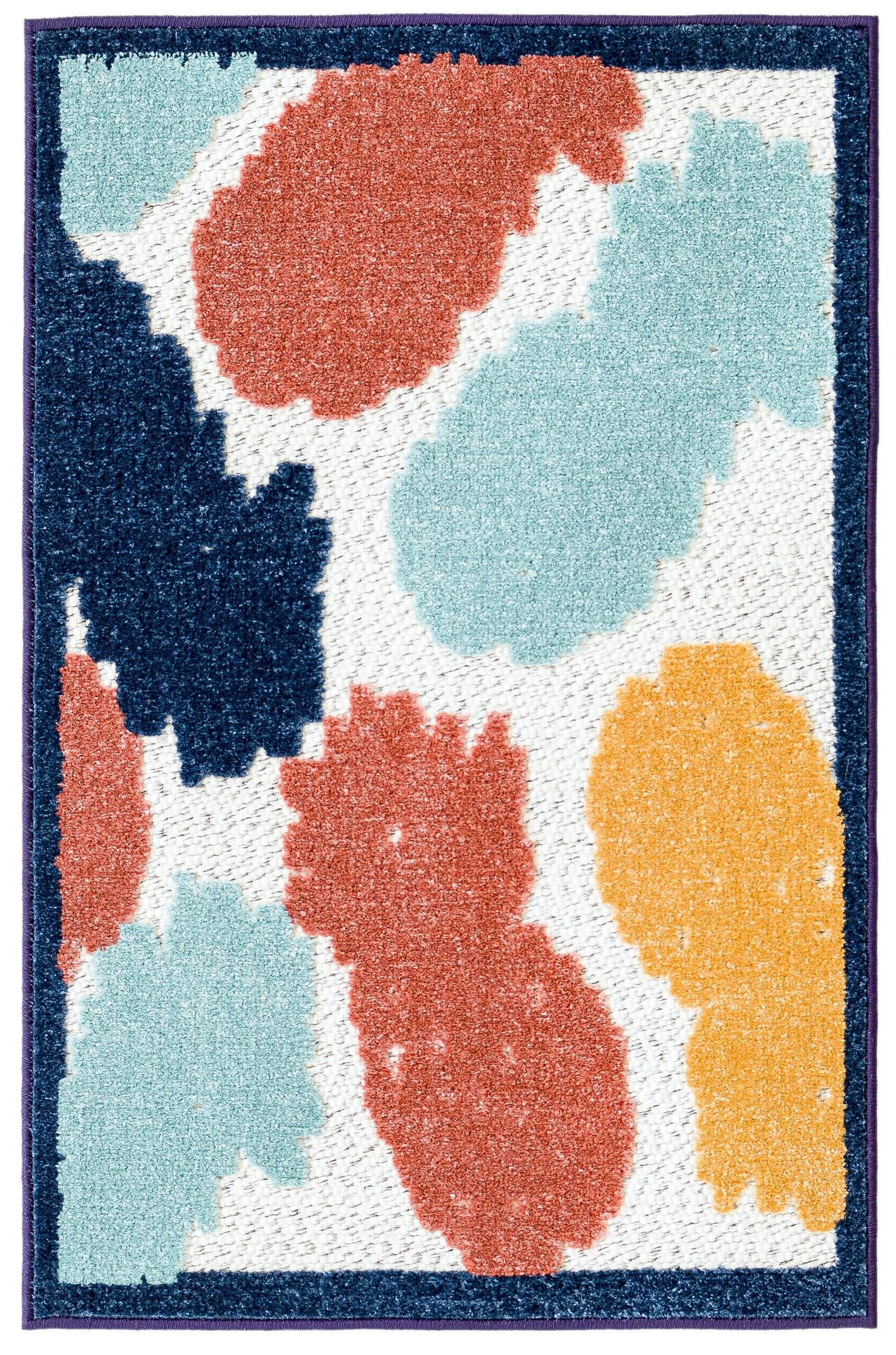 2' x 3' Ewell · Pineapple Outdoor Rug, multicolor and white