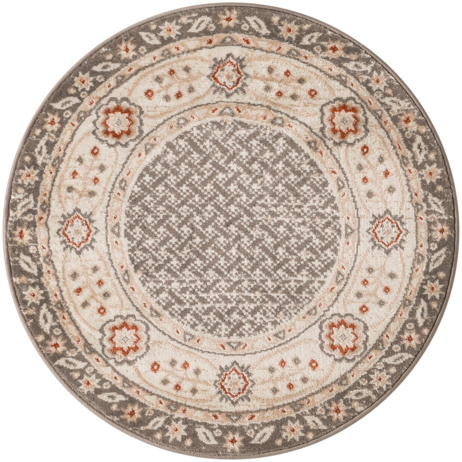 3' x 3' Fleetwood · Border rug, steel gray